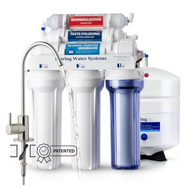 Reverse osmosis drinking water filter under the sink